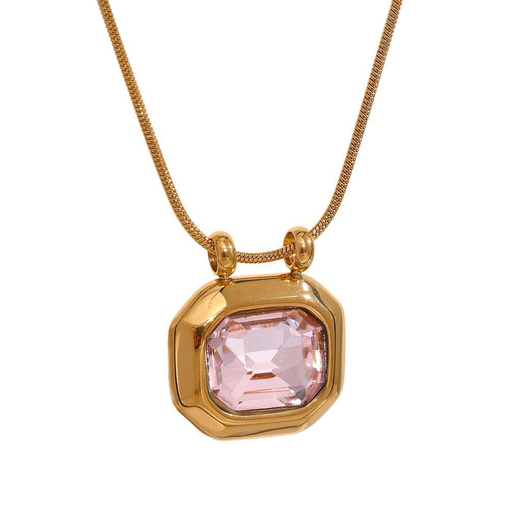 Diamond Necklace (Pink Stone)