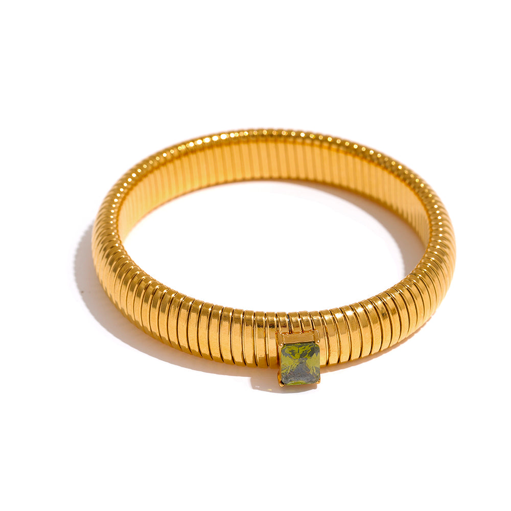 Cerise Bracelet (Green Stone)
