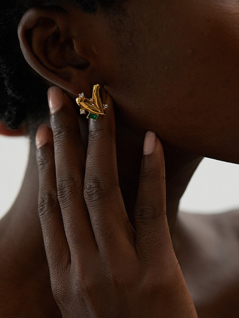 Heart Earrings in Gold